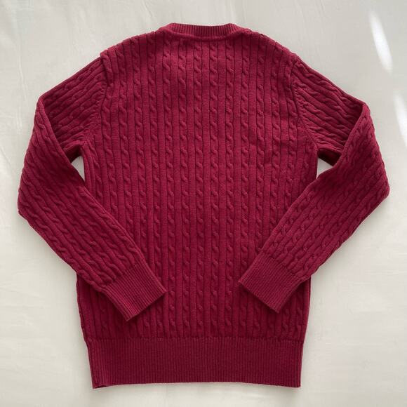 Karen Scott Women Red Cable Knit Sweater Longsleeve Pullover Sweater Size Medium - Picture 4 of 4